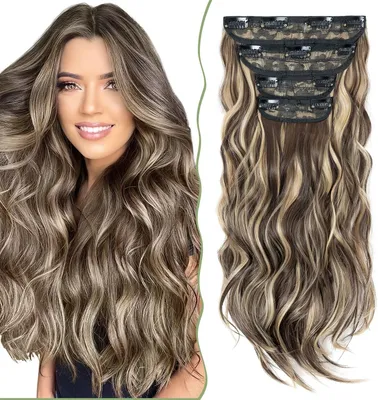 Produktbild von Clip-In Haarverlängerungen gewellt, 55 cm, 9 Clips, für die Haare