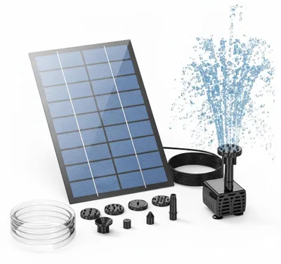Immagine prodotto di InAndOutdoorMatch - Fontana solare - Pannello solare da 6,5 W - Con batteria, Immagine generata dall'IA