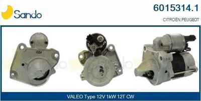 Produktbild von SANDO 6015314.1 Starter Anlasser 1kW passend für PEUGEOT 2008 Kombi (CU) 12V
