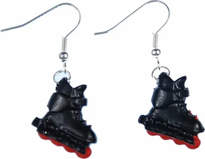 Produktbild von Inlineskates Ohrringe Rollerskates Miniblings Skates Rollschuhe Skater schwz rot