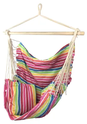 Zdjęcie produktu dla Wiszący fotel bujany Sedco Swing z poduszkami zielono-czerwony - 130 cm