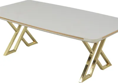 Produktbild von Luxus Esstisch Ausziehbar Esszimmer Tisch Metall Weiß Tische Esstische Möbel
