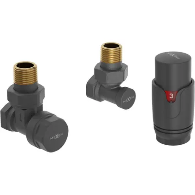 Produktbild von Mexen G00 Thermostat-Set, abgewinkelt, anthrazit - W901-900-66