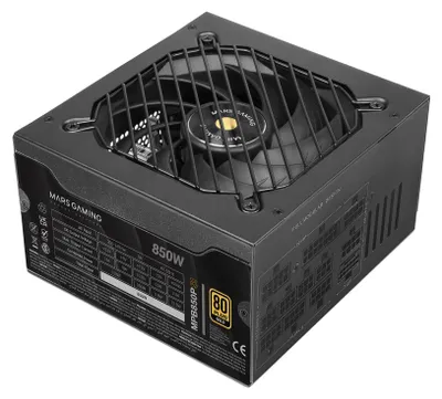 Produktbild von Mars Gaming MPB850PSI, 850 W, 200 - 240 V, 47 - 63 Hz, 8 A, Aktiv, 120 W