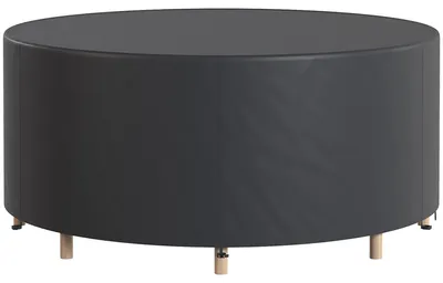 Zdjęcie produktu dla Pokrowiec na meble ogrodowe, okrągły, 420D, wodoodporny | Kolor: Czarny | Wymiary: 214x214x70 cm