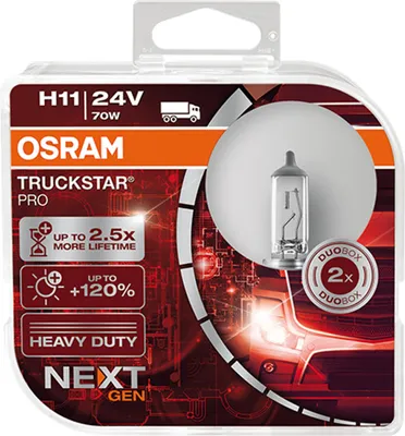 2x H11 24V 70W OSRAM TRUCKSTAR PRO Next Generation Lampen Birnen LKW – Produktansicht