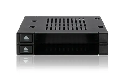 Produktbild von Icy Dock MB522SP-B, HDD, SSD, SATA, 2.5,3.5", Schwarz, 6 Gbit/s, Daten, Leistung