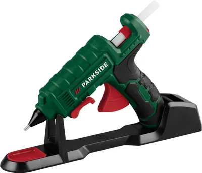 Productafbeelding van PARKSIDE® Heetlijmpistool PHP 500 / draadloos en netvoeding / Ø 11 mm / 200 °C + HEADNMORE® timmermanspotlood, 1 meter meetlint en sleutelhanger