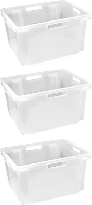 Produktbild von Aufbewahrungsboxen - 43 x 23 cm - Transparent - stapelbar - 3er Set