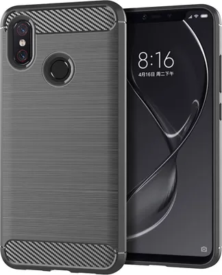 Produktbild von Schutzhülle Handyhülle für Xiaomi Mi 8 Pro Case Cover Carbon Optik Grau
