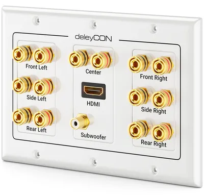 Produktbild von deleyCON Multimedia Lautsprecher Wanddose 7.1 Surround Sound 1x HDMI – 7.1 Surround Sound + 1 RCA + 1 HDMI