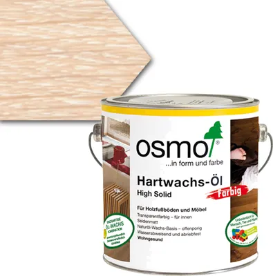 Produktbild von OSMO | 2,50 L | Weiß 1 Liter Hartwachs Öl, Bodenpflege Mittel, Fleckenunempfindlich Abriebfest, Für Holz Und Kork Fussboden, Möbel Oberflächen Leimholz, Natürliche Inhaltsstoffe