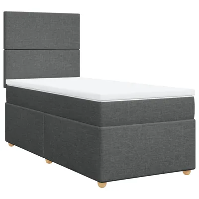 Produktbild von Boxspringbett mit Matratze Dunkelgrau 100x200 cm Stoff