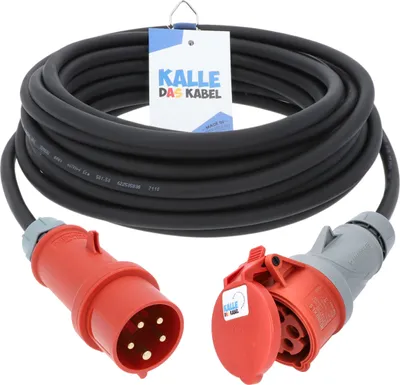 Produktbild von Kalle CEE Gummi-Verlängerungskabel H07RN-F 5G 1,5 mm² 20 Meter mit Phasenwender 400V 16A IP44