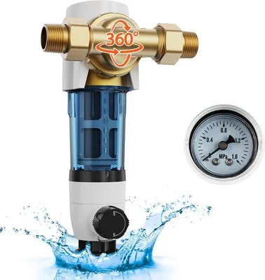 Productafbeelding van Hoogstroomfilterset voor verwarmingsinstallaties, met aansluitingen van 3/4" en 1" voor gasleidingen, met een capaciteit van 4 doorstromingen per uur, en een hoogdruk-bezinksfilter