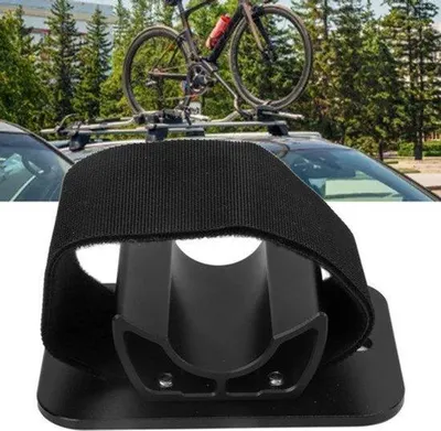 Produktbild von Dach Fahrrad-Rack, Auto Dach Fahrrad Hinterrad Halterung Aluminium Verschleißfeste Auto Dach Fahrrad Hinterhalterung für Auto Coupes Hatchbacks (schwarz) Garten Unterhaltung