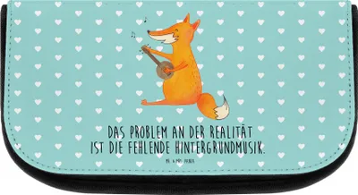 Produktbild von Mr. & Mrs. Panda kosmetikaufbewahrung Fuchs Gitarre - Türkis Pastell - Geschenk, kosmetiktäschchen, glücklich, Musik, Optimistisch, Kulturtasche, kulturtäschchen, Singen