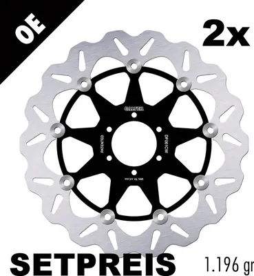 Obrázek produktu pro Sada brzdových kotoučů Galfer 2x DF061CW WAVE® s plovoucím uchycením, přední, 296 x 5 mm, pro Honda CB F Hornet 600 ccm, rok výroby 2000–2006