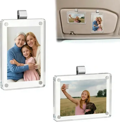 Image de Protecteurs solaires pour voiture, clips magnétiques, lot de 2, 9 x 6 cm, pour pare-soleil