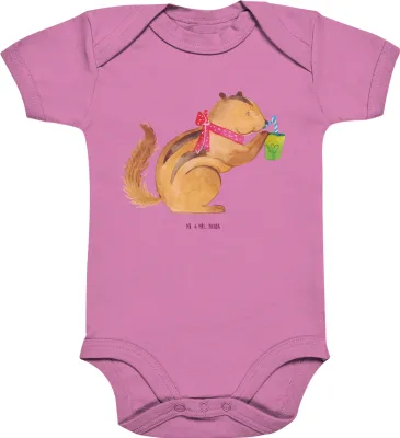 Produktbild von Mr. & Mrs. Panda Babystrampler Eichhörnchen Smoothie 12. - 18. Monat - Bubble Gum Pink - Geschenk, babykleidung body, Strampler Baby, Diät, Abnehmen, Kurzarmbody
