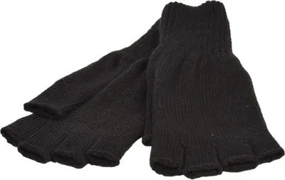 Produktbild von P&T Herren Fingerlose Handschuhe - Schwarz - Größe 9 - Ideal für kalte Arbeitsumgebungen
