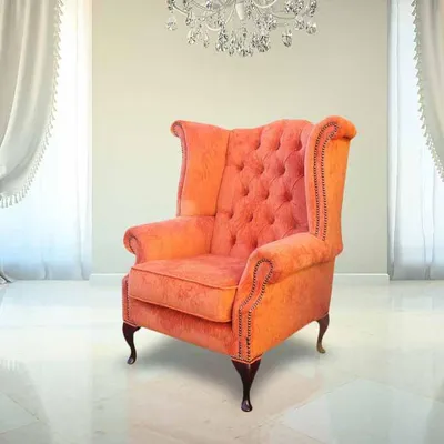 Productafbeelding van Echter Chesterfield: Oorresteun, fauteuil, bank, sofa, gestoffeerde stoel, loungebank, fluweel, nieuw