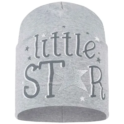 Produktbild von Mütze Übergangsmütze Beanie Mädchen Druck, Little Star_Grau