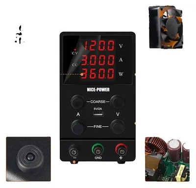 Zdjęcie produktu dla Zasilacz, regulowane napięcie, wysoka sprawność, 120 V, 3 A