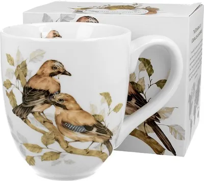 Zdjęcie produktu dla DUO ANIMALS Kubek XXL 1000 ml THE EURASIAN JAY Nowa porcelana kostna