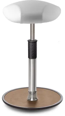 Produktbild von Sitz- Stehhocker Free Tall Triangel skai Kunstleder Weiß Chrom /Natur.