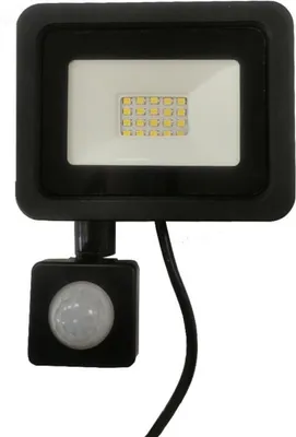Produktbild von 20W IP65 SCHWARZER LED-Außenstrahler mit Bewegungsmelder Dämmerung - Kaltweiß 6000K - 8000K