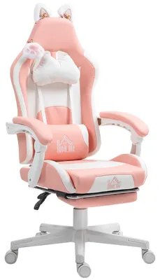Image de Fauteuil gaming HOMCOM : fauteuil gaming ergonomique avec soutien lombaire et repose-pieds