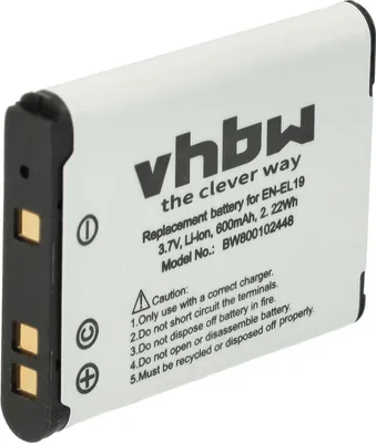 Produktbild von vhbw Akku kompatibel mit Nikon Coolpix A300, S3100, S2500, S100, S2600, S2550, S32, A100, S2800, S2700, S2750, S2900 Kamera (600 mAh, 3,7 V, Li-Ion)
