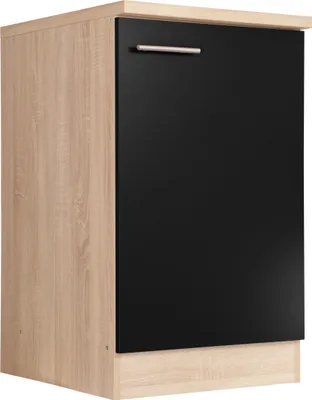 Produktbild von Spülenunterschrank Küchenschrank 50 cm Eiche Sägerau Schwarz Merle Respekta