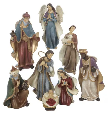 Weihnachtskrippe aus Harz, 8-teilig, 6,25 Zoll