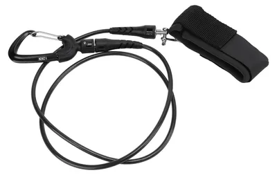 Immagine prodotto di Corda di sicurezza per immersioni in apnea con cinturino e moschettone per sport subacquei - Nero