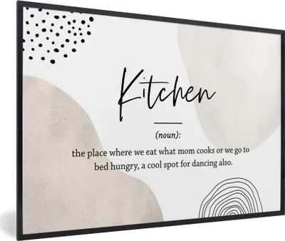 Produktbild von MuchoWow® Gerahmtes Poster Sprichwörter - Küche - Definition der Küche - Zitate - Wörterbuch 90x60 cm - Poster mit Schwarzem Bilderrahmen Wandposter Rahmen Foto Bilder - Fotorahmen - Foto-Plakat