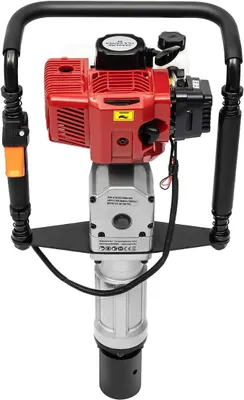 Productafbeelding van 2-takt benzine paalrammer, 2,3 pk paalrammer, paalrammer met 2-paal aandrijfkop 55 mm/70 mm, T-paalrammer, omheiningpaalrammer, handrammer, omheining, 52cc