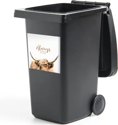 Produktbild von MuchoWow® Mülltonnenaufkleber Schottischer Highlander - Sprichwörter - Tier 40x40 cm - Abfall-Aufkleber - Container - für Abfallcontainer