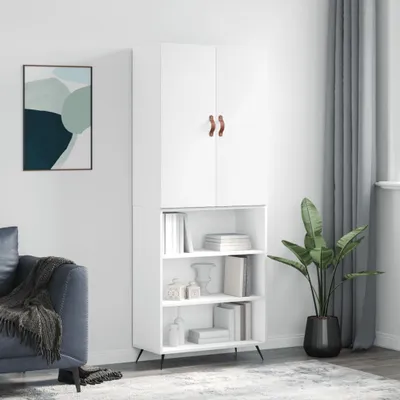 Productafbeelding van vidaXL Hoge kast, wit, 69,5 x 34 x 180 cm, houtvezel