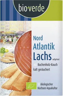 Produktbild von verde Nord-Atlantik-Lachs geräuchert Aufschnitt -- 100g