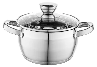 Produktbild von Florina Oliver 18 cm 2,5 L Edelstahltopf mit Glasdeckel | Für Induktion, Gas, El