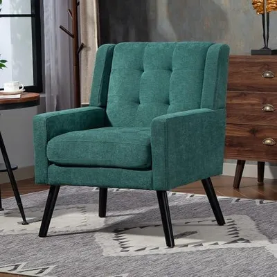 Produktbild von Gepolsterter Sessel für das Wohnzimmer in Retrogrün, 68 x 76 x 88 cm