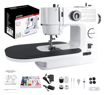 Obrázek produktu pro 638 Mini elektrický šicí stroj - 41 stehů, multifunkční, včetně 42dílné šicí sady, zástrčka EU