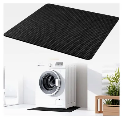 Produktbild von Rutschfeste Antivibrationsmatte für Waschmaschinen, 60 x 60 cm, wasserdichte Bodenmatte für Kühlschränke und Trockner