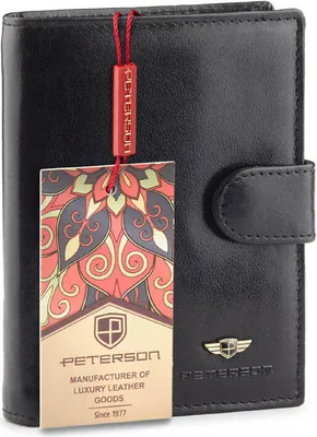 Zdjęcie produktu dla Skórzany portfel męski Peterson Adones Czarny Jeden rozmiar