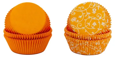 Produktbild von Demmler Muffinbackförmchen Set Mango mit & ohne Muster - Inhalt 2x60 Stück, Durchmesser ca. 5cm