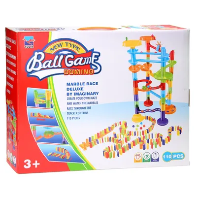 Produktbild von Kugelbahn mit Domino - 110-teiliges kreatives Spielzeug für Kinder