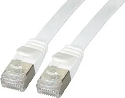 Produktbild von M-Cab CAT6A Flachpatchkabel U-FTP, 10GB, CU, weiss, 1.50m, 1,5 m, Cat6a, U/FTP (STP), RJ-45, RJ-45, Weiß