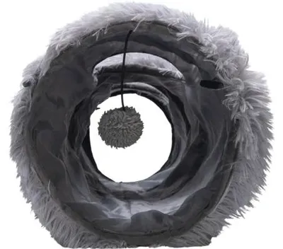 Image de Beeztees Tunnel pour chatons Nona Gris 90 cm Peluche